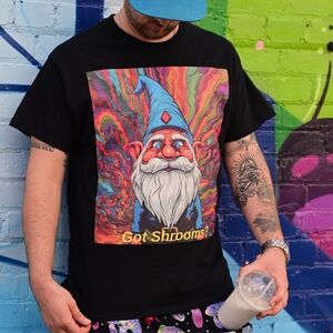 Vibrant Black Gnome Graphic Tee